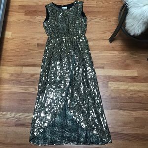 Gold sequin dress